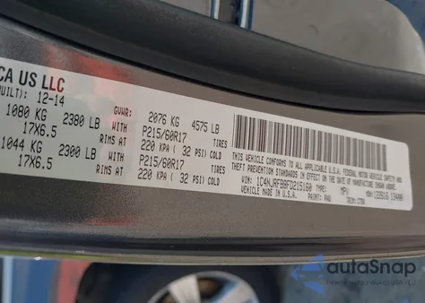 2015 Jeep Patriot Latitude из США, поврежденный, VIN 1C4NJRFB8FD215160